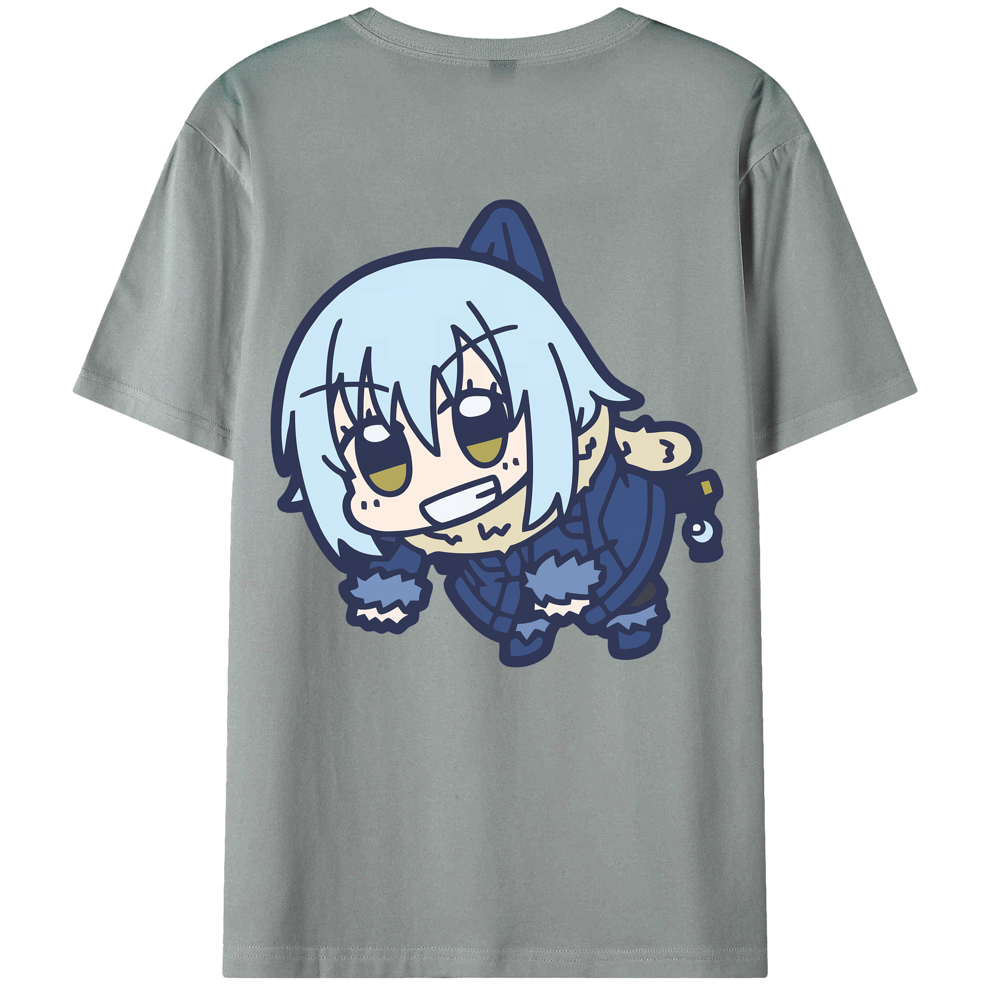 （画像用） 転スラ Regarding Reincarnated to Slime 綿100％ メンズ半袖Tシャツ（バックプリント） 通気性